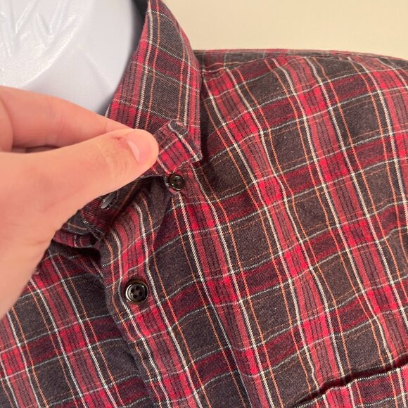 ORVIS Men's red and brown plaid Cotton / Merino blend l/s shirt Large L EUC - Picture 3 of 8